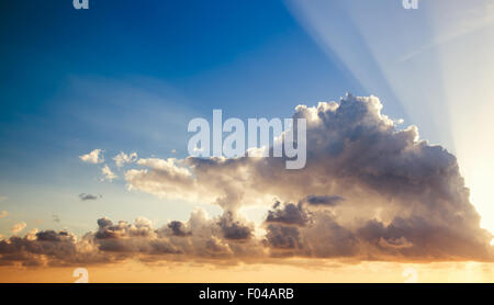 Dramatic Cloudscape Area with Ray of Light Stock Photo