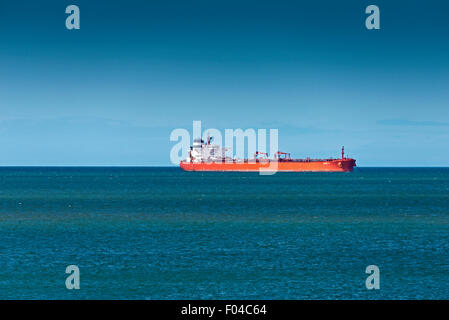 Moelfre Anglesey North Wales UK seadelta ship tanker oil gas Stock Photo