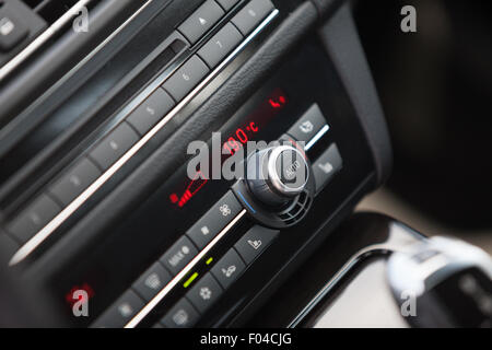 Conditioner and air flow control in a car, close up photo Stock Photo