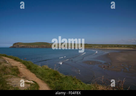 Coastal path at Newport, in the Pembrokeshire national park Stock Photo