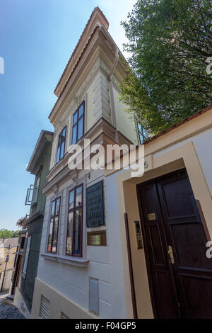 The house where he lived Karel Hynek Macha, Litomerice, Northern Bohemia, Czech Republic Stock Photo