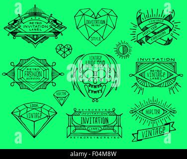 Abstract  retro vintage labels, insignias. Stock Vector