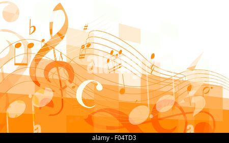 abstract musical background with key and notes, musical signs Stock Vector