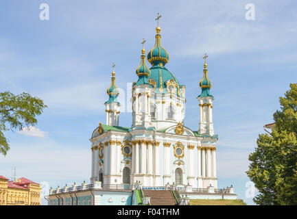 Saint Andrew (Andriyivskyy) Church in Kiev, Ukraine Stock Photo