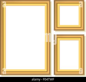 Vintage mirror frames set. Vector collection of round and square