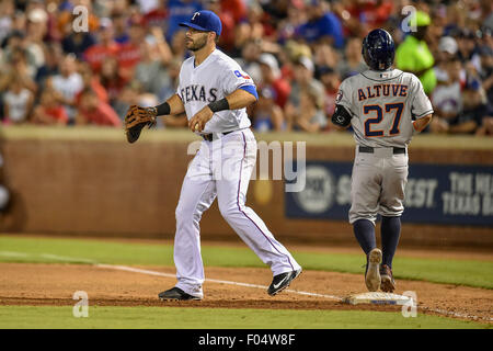 The Texas Rangers' Elvis Andrus shows off his beard to teammates durin a  workout for Game 6 of the American League Championship Series against the  Detroit Tigers at Rangers Ballpark in Arlington