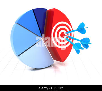 Pie chart with target Stock Photo