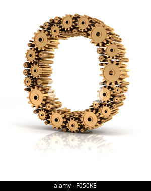 Alphabet O formed by gears Stock Photo