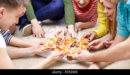 Hands Colleague Friends Eating Pizza After Stock Photo 1341119738