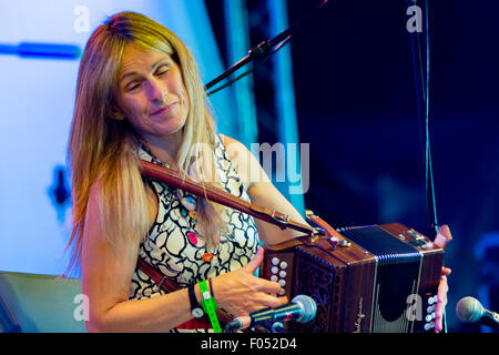 Hampshire, UK. 6th Aug, 2015. Sharon Shannon playing at Wickham Festival 06/08/15 Credit:  James Houlbrook/Alamy Live News Stock Photo