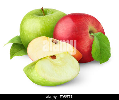 Red and green apples isolated on white Stock Photo
