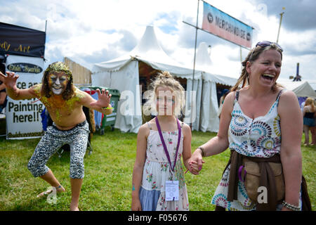 Newquay, Cornwall, UK. 07th Aug, 2015. BoardMasters Music Festival 2015, Newquay, Cornwall, UK, Glittery Lion impresses the Young and Older alike.. Credit:  CAMERAFIRM/Alamy Live News Stock Photo