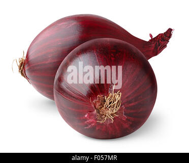 Red onions isolated on white Stock Photo