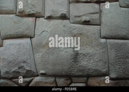12 Angle Stone found in Hatun Rumiyoc, Cusco, Peru Stock Photo