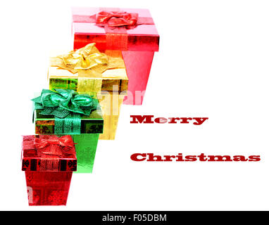 Several gift boxes isolated on a white background Stock Photo