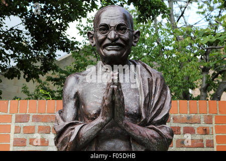 Statue of Mahatma Gandhi in the Museums Quarter of Hull, England. The memorial commemorates the Indian nationalist leader. Stock Photo