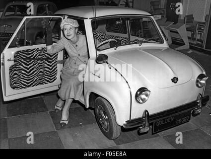 transport / transportation, car, vehicle variants, Goggomobil, car fair, Earls Court, London, 16.10.1956, Additional-Rights-Clearences-Not Available Stock Photo
