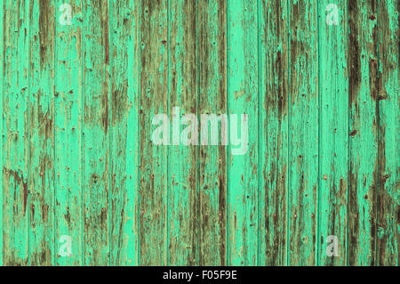 Wooden old turquoise colored background. Blue green shabby chic texture Stock Photo