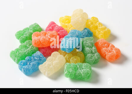 Gummy bears coated in granulated sugar Stock Photo