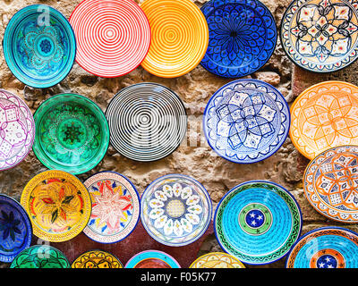 Traditional ceramic pottery in Essaouira, Morocco Stock Photo