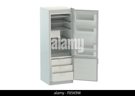 White open Refrigerator isolated on white background Stock Photo