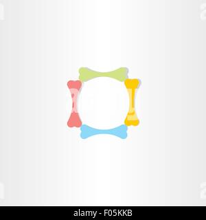 dog bones in circle symbol design Stock Vector