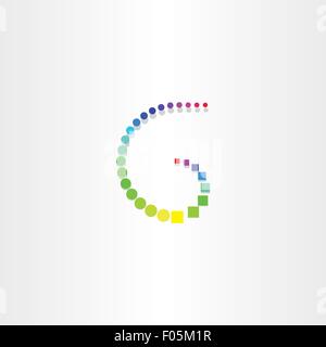 letter g with color circles and squares design Stock Vector