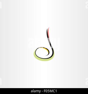 musical note colorful icon letter d logo label Stock Vector
