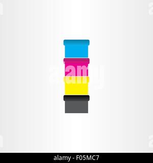 offset printing color cans icon design Stock Vector