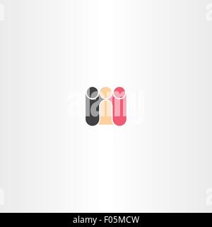 people different rases friends icon design Stock Vector