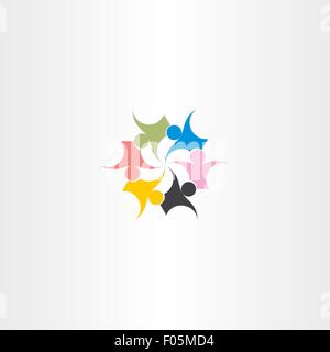 people vector icon teamwork concept symbol Stock Vector