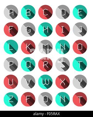 Flat icons alphabet Stock Vector