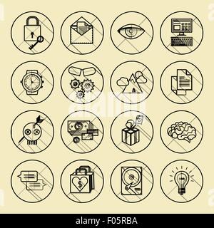 Set of 600 universal modern thin line icons for web and mobile Stock Vector