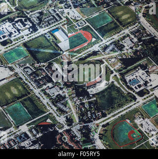 Sections of carpet woven in the form of aerial photographs Stock Photo