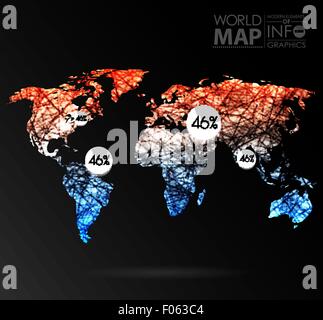 World map background in polygon Stock Vector