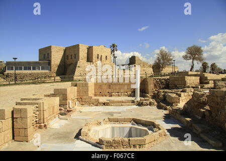 The Byzantine Governer's palace bathhouse in Caesarea National Park on Israel’s central Mediterranean coast Stock Photo