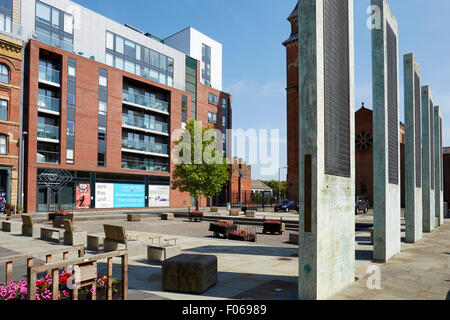 Ice Plant Building, c1860 and Cutting Room Square in  Manchester, England. Historically part of Ancoats, the building is part of Stock Photo