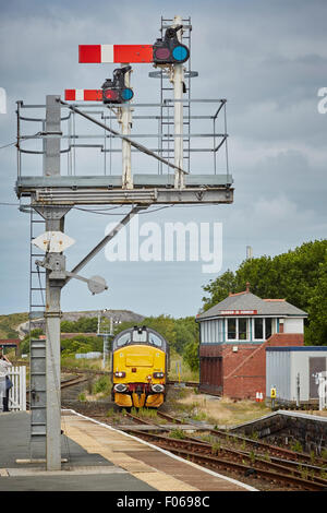 DRS Direct Rail Services Class 37/4 37423 named Spirit of the Lakes arrives at Barrow-in-Furness with 2C40 0842 Carlisle - Barro Stock Photo