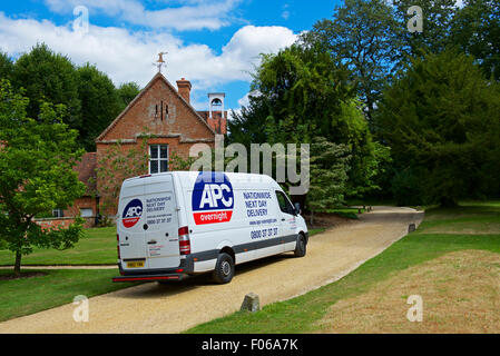 APC delivery van parked at the Vyne, a 16th century country house, looked after by the National Trust, Hampshire, England UK Stock Photo