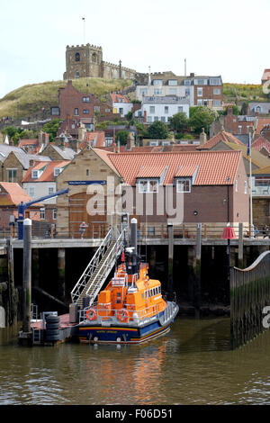 Whitby RNLI Lifeboat station,Whitby Harbour, Whitby, North Yorkshire, UK Stock Photo