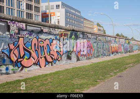 Berlin Wall East Side Gallery (backside) Berlin Germany Stock Photo