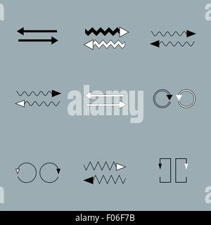Vector Set of  arrows on grey backround Stock Vector