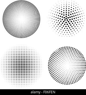 set of halftone spheres. vector illustration Stock Vector