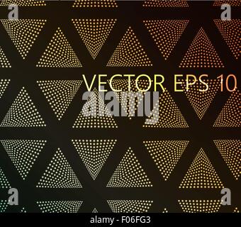 Grunge seamless pattern with golden triangles Stock Vector