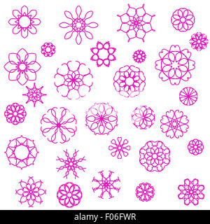 Pink Flower Icons Stock Photo