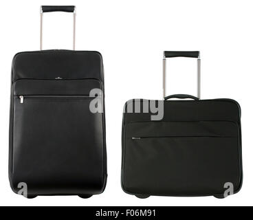 Black travel bags isolated on white background Stock Photo