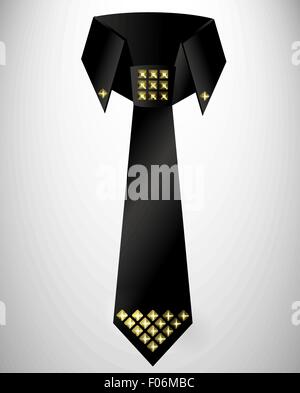 Abstract retro cravat, tie with stud Stock Vector