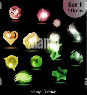 large collection of detailed vector icons and design elements Stock ...