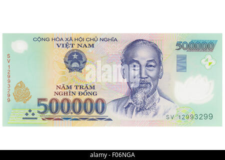 Five hundred thousand vietnamese Dong banknote on a white background Stock Photo