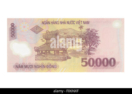 Fifty thousand vietnamese Dong banknote on a white background Stock Photo